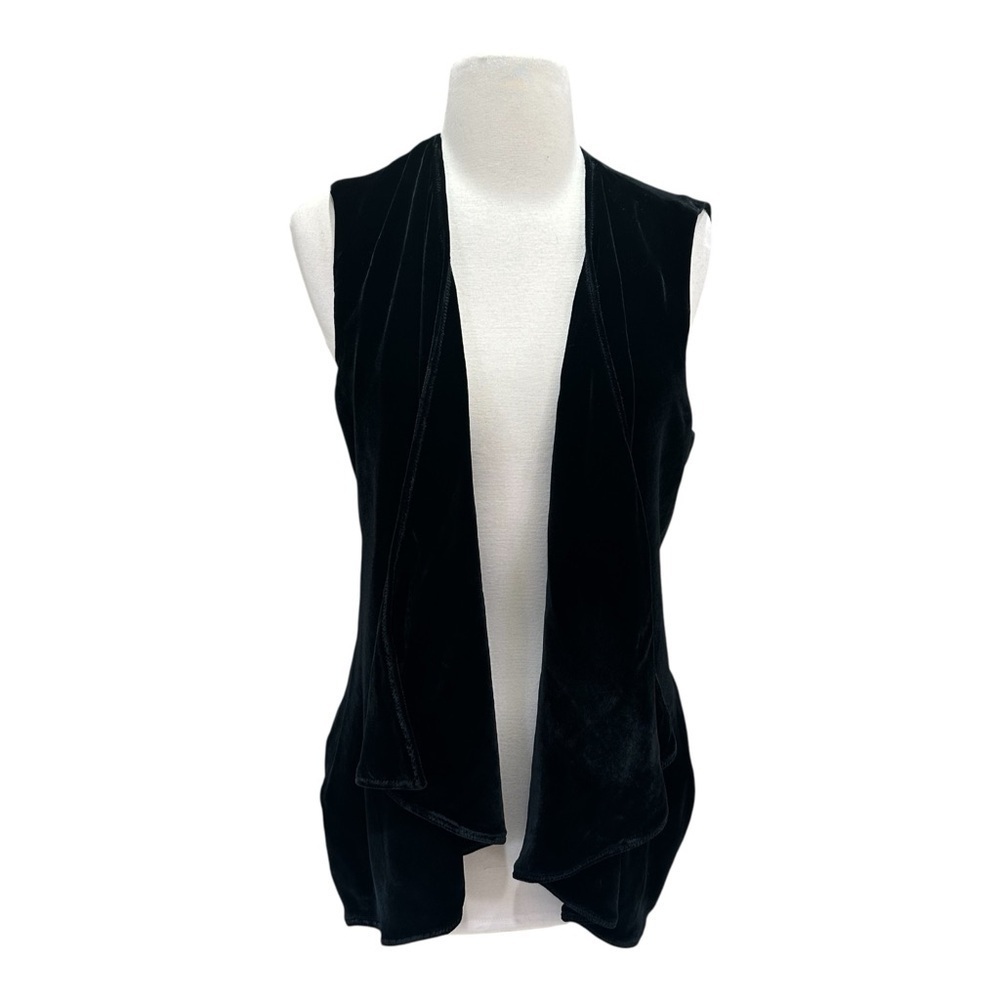 Coldwater Creek Black Velvet Tie Back Vest Y2K